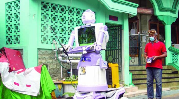 В Индонезии создали «дельта-робота» для помощи больным COVID-19 (видео) Электроблюз-Индонезия-дельта-робот